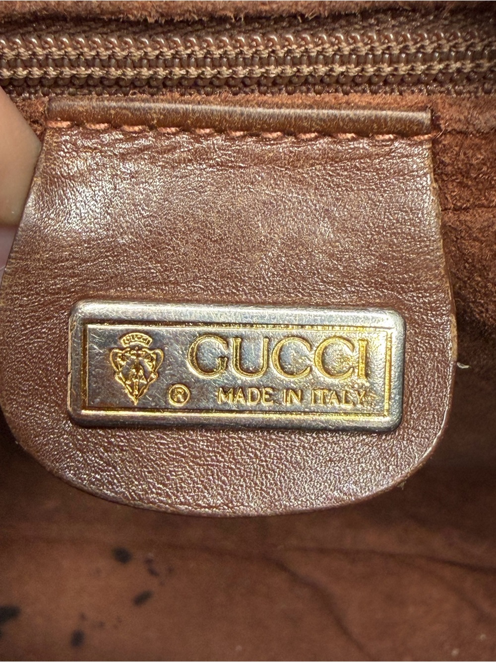 Authentic Gucci Crossbody Bag Brown chestnut Leather Shoulder Bag GG - Fair poor - Picture 6 of 16